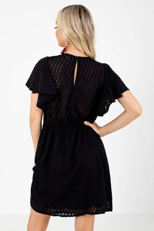 Women's Black Keyhole Back Boutique Mini Dress