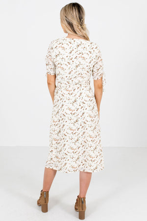 Women's White Wrap Style Boutique Midi Dress