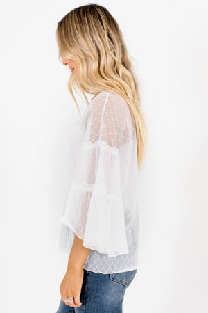 White Sheer See Through Mesh Tops Affordable Online Boutique