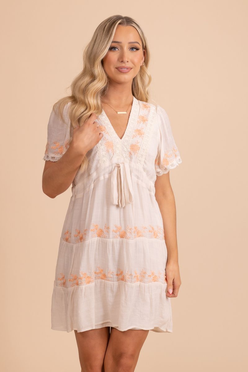 Cotton Candy Cloud Embroidered Mini Dress