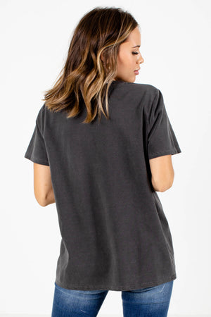 Women's Gray "Get 'Em Tiger" Lettering Boutique T-Shirt