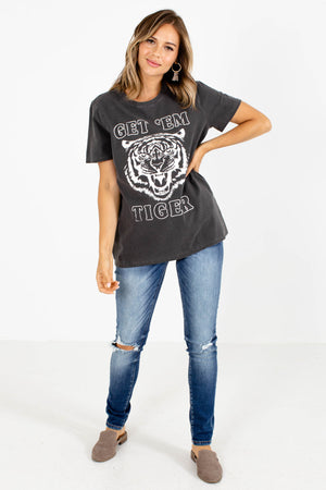 Women's Gray Casual Everyday Boutique Tee