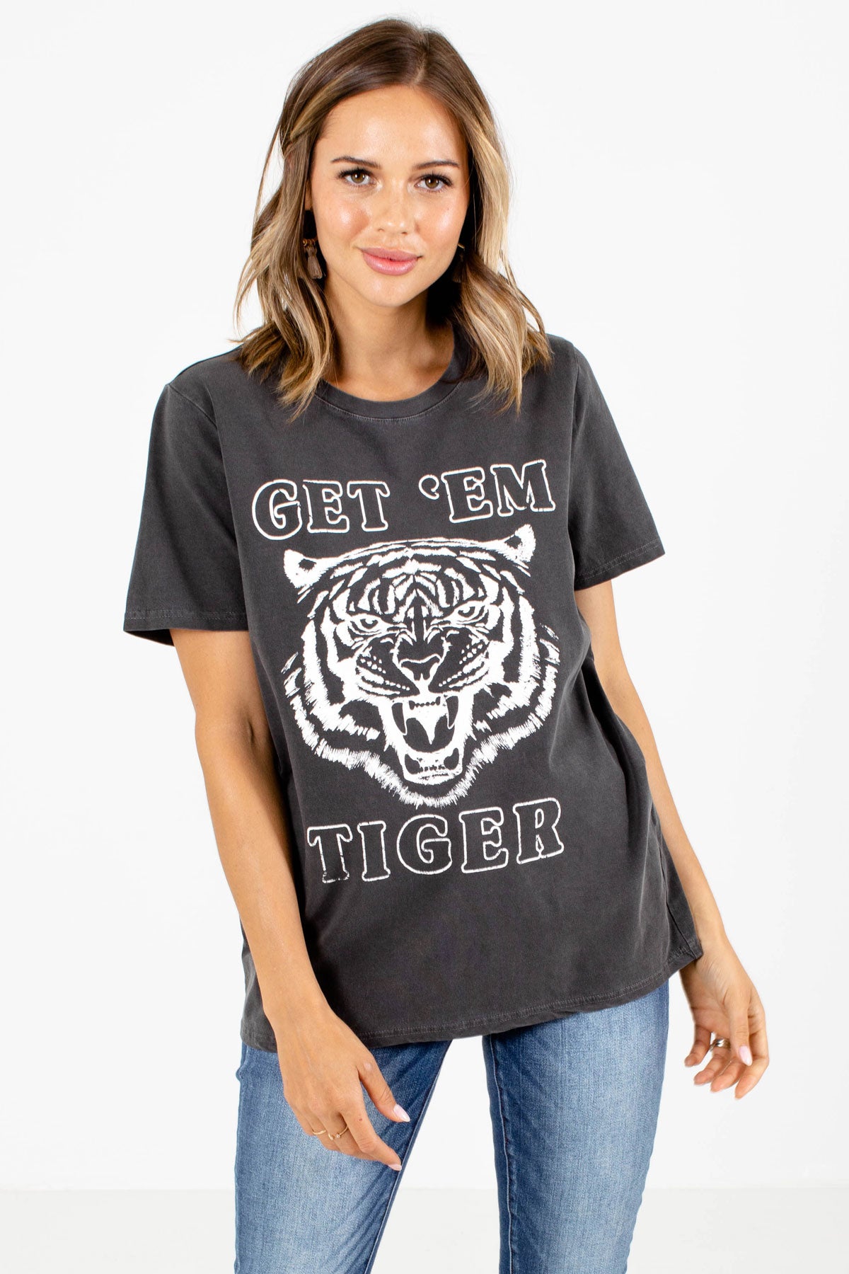 Grace and Lace Perfect Crew Neck Graphic Tee - Brave Tiger