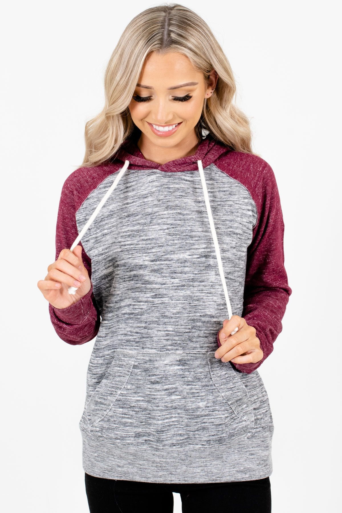Women’s Burgundy Warm and Cozy Boutique Hoodies