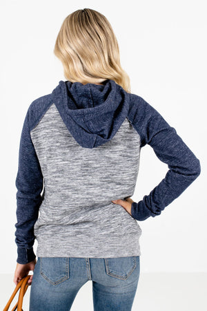 Women’s Navy Blue Front Pocket Boutique Hoodie
