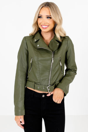 Women's Green Silver Hardware Boutique Jacket