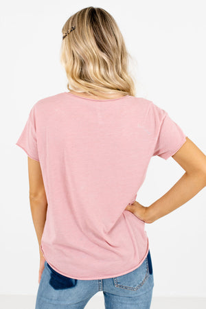 Women's Pink Front Pocket Boutique Tops 
