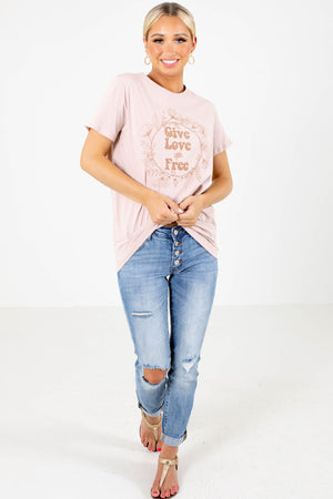 Pink Cute and Comfortable Boutique Graphic Tees for Women