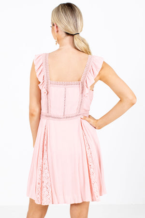 Women's Ruffled Strap Mini Dress in Pink