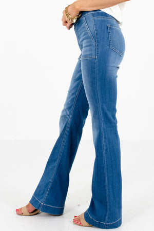 Blue Stretchy Material Boutique Jeggings for Women