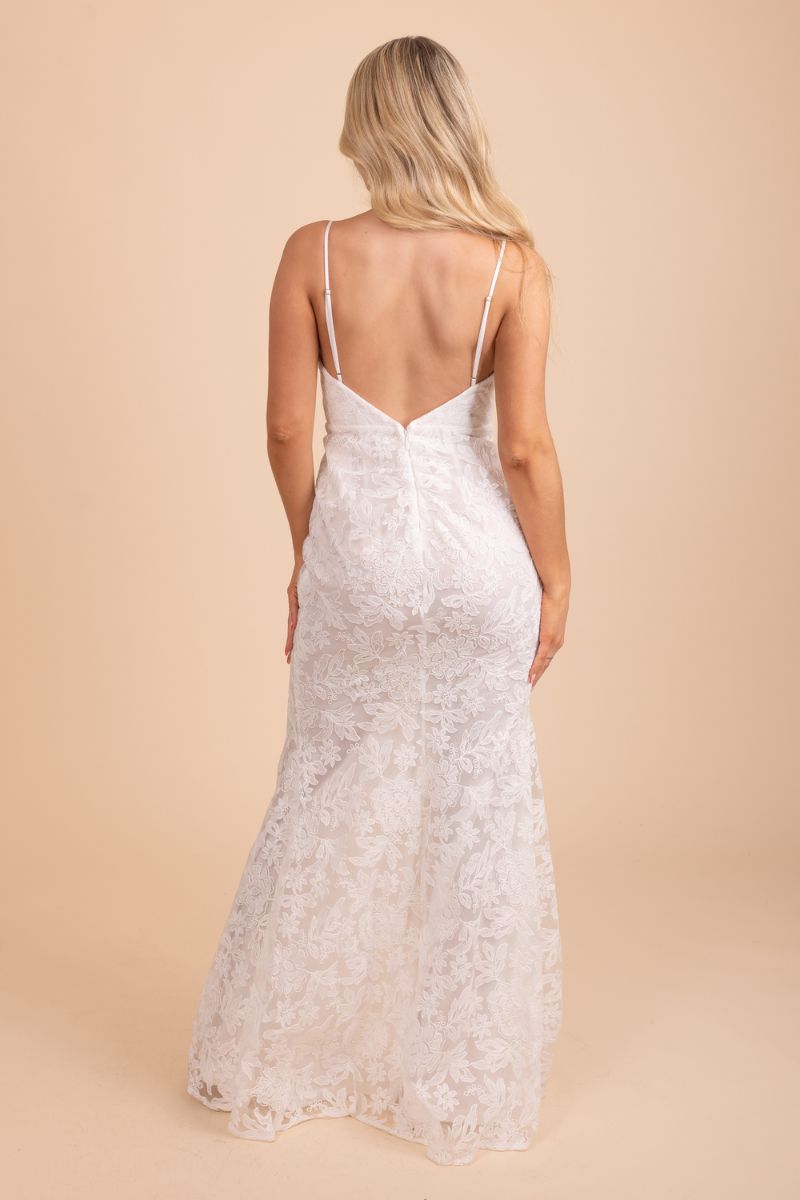 Back of white wedding dress