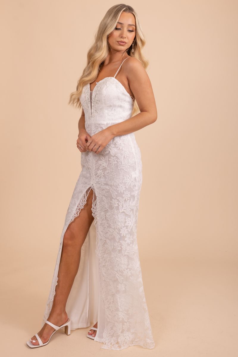 White Wedding Dress covered in lace