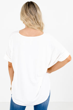 Women's White Business Casual Boutique Blouses