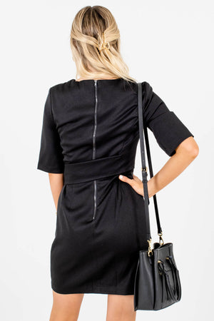 Women's Black Back Zipper Boutique Mini Dresses