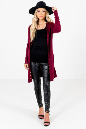 Women's Burgundy Warm and Cozy Boutique Clothing