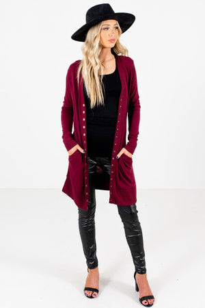 Women's Burgundy Fall and Winter Boutique Clothing