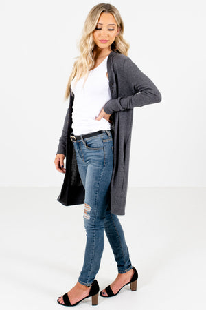 Charcoal Gray Cute and Comfortable Boutique Cardigans for Women