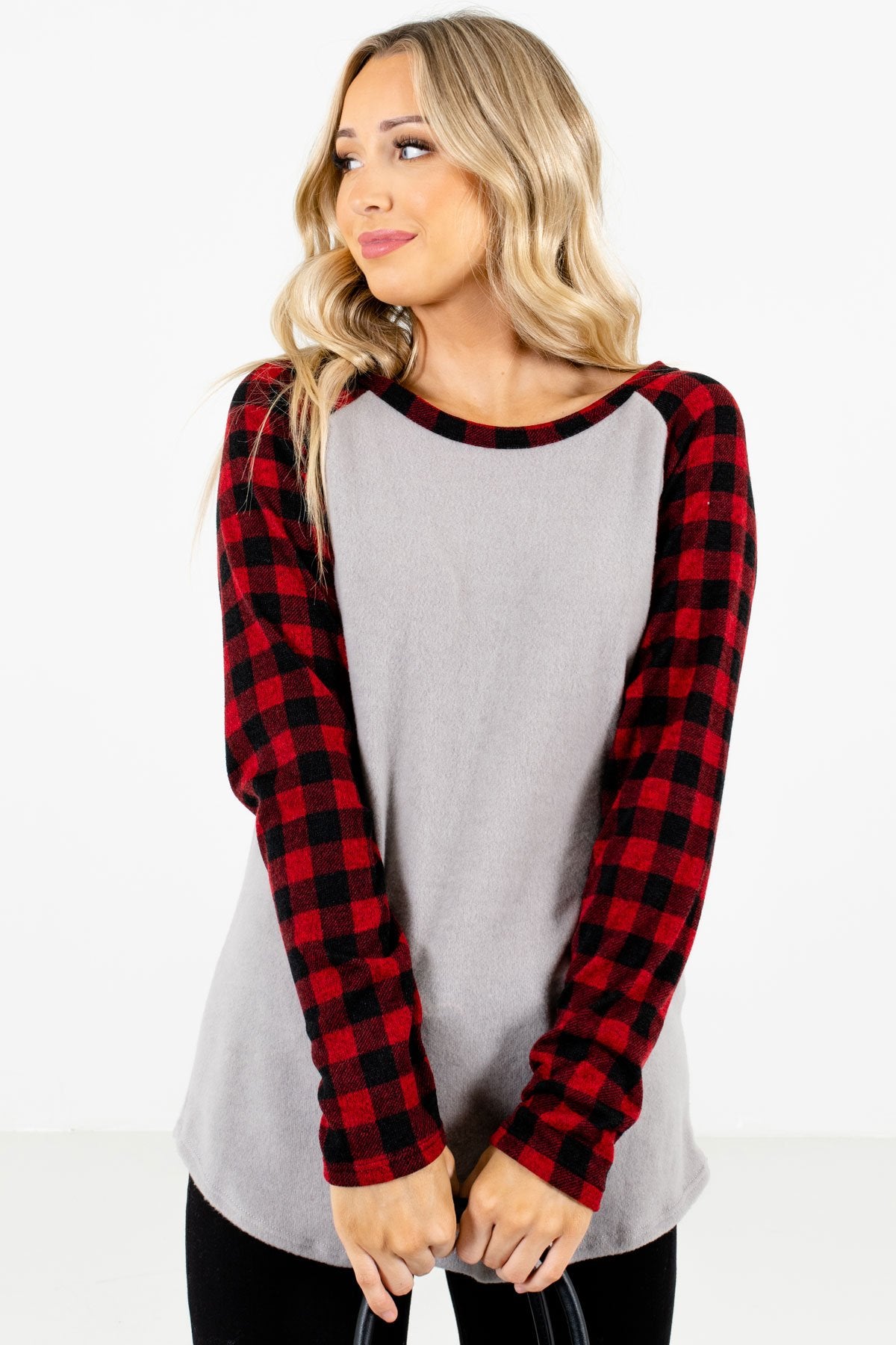 Women’s Red Long Sleeve Boutique Tops
