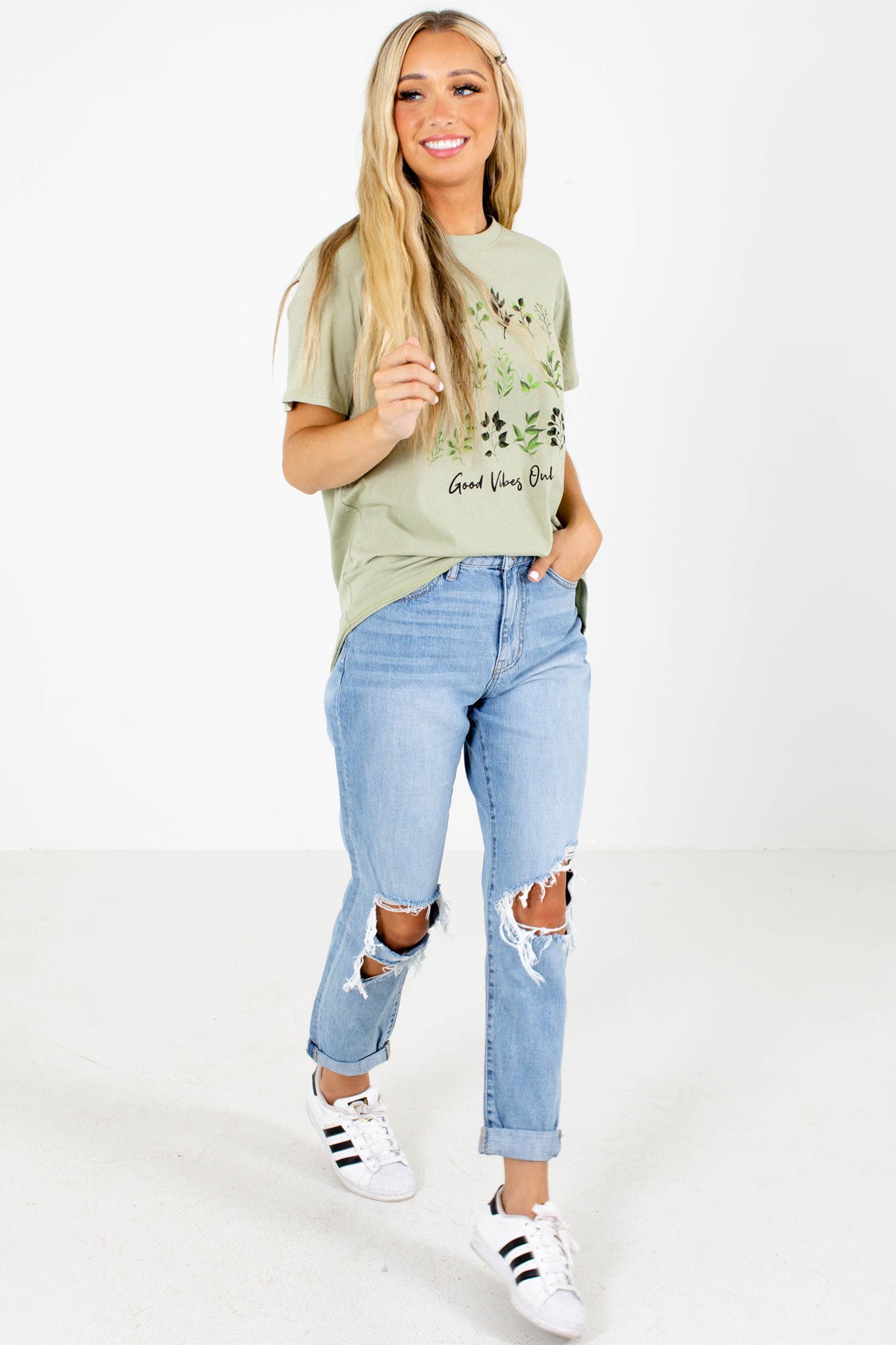 Women's Green Cute and Comfortable Boutique Graphic T-Shirt