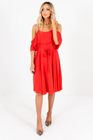 Red Cute and Comfortable Boutique Knee-Length Dresses for Women