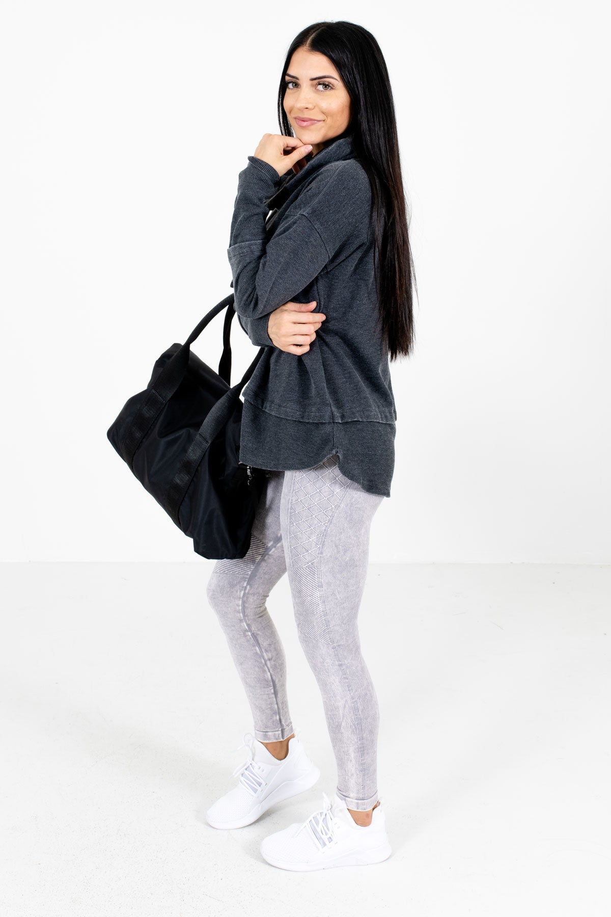 Charcoal Gray Cute and Comfortable Boutique Active Hoodies for Women