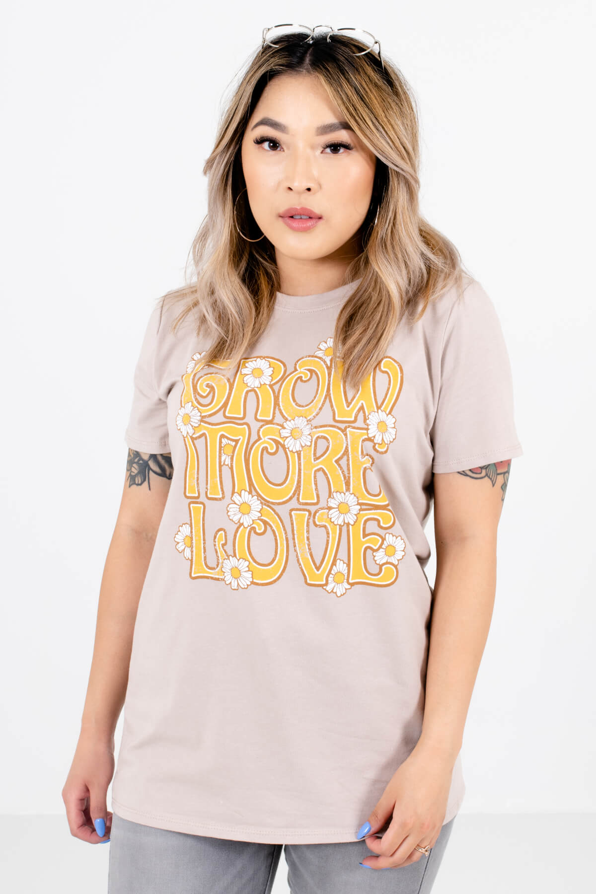 Taupe Brown Cute and Comfortable Boutique Tees for Women