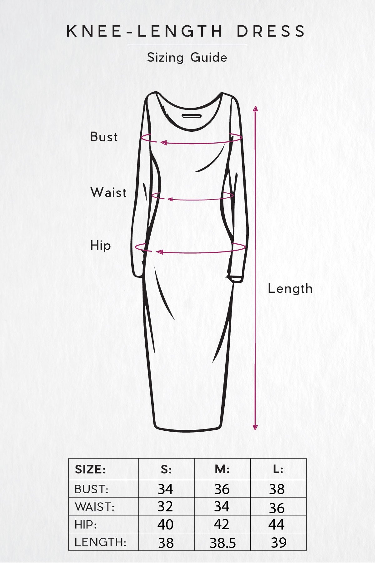 Knee Length Dress Sizing Guide From Bella Ella Boutique