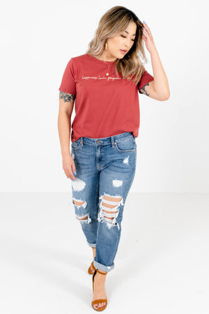 Brick Red Affordable Online Boutique Clothing for Women