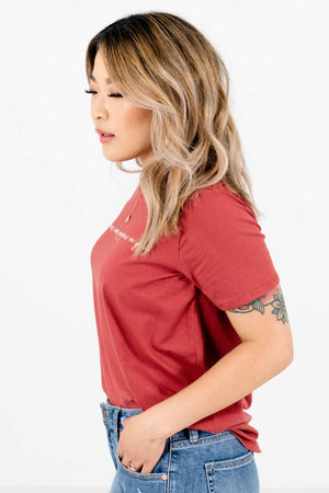 Brick Red Cute and Comfortable Boutique Tees for Women