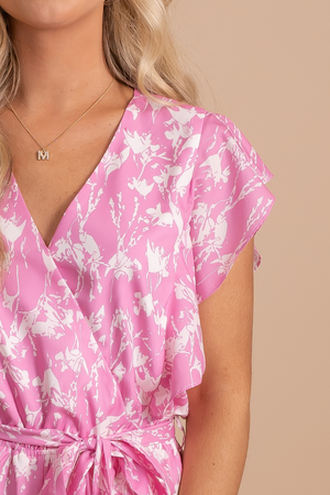 floral print detail romper