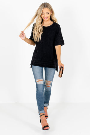 Black Cute and Comfortable Boutique Tops for Women
