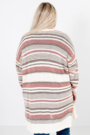 Women’s Mauve High-Quality Knit Material Boutique Cardigan