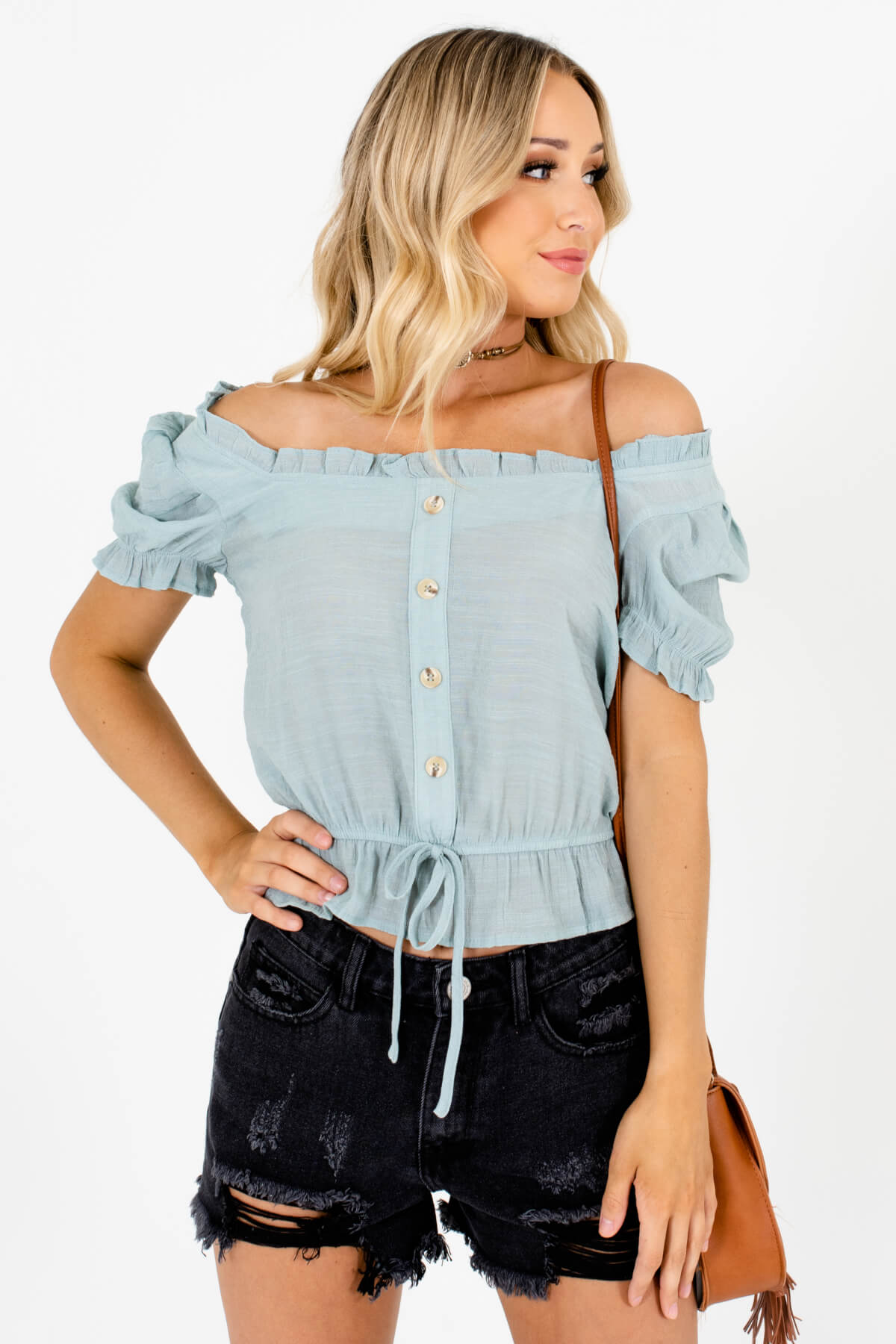 Mint Blue Cute and Comfortable Boutique Tops for Women