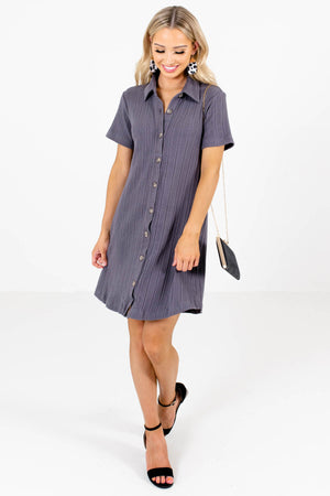 Women’s Slate Gray Business Casual Boutique Mini Dress