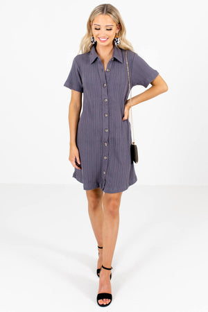 Slate Gray Cute and Comfortable Boutique Mini Dresses for Women