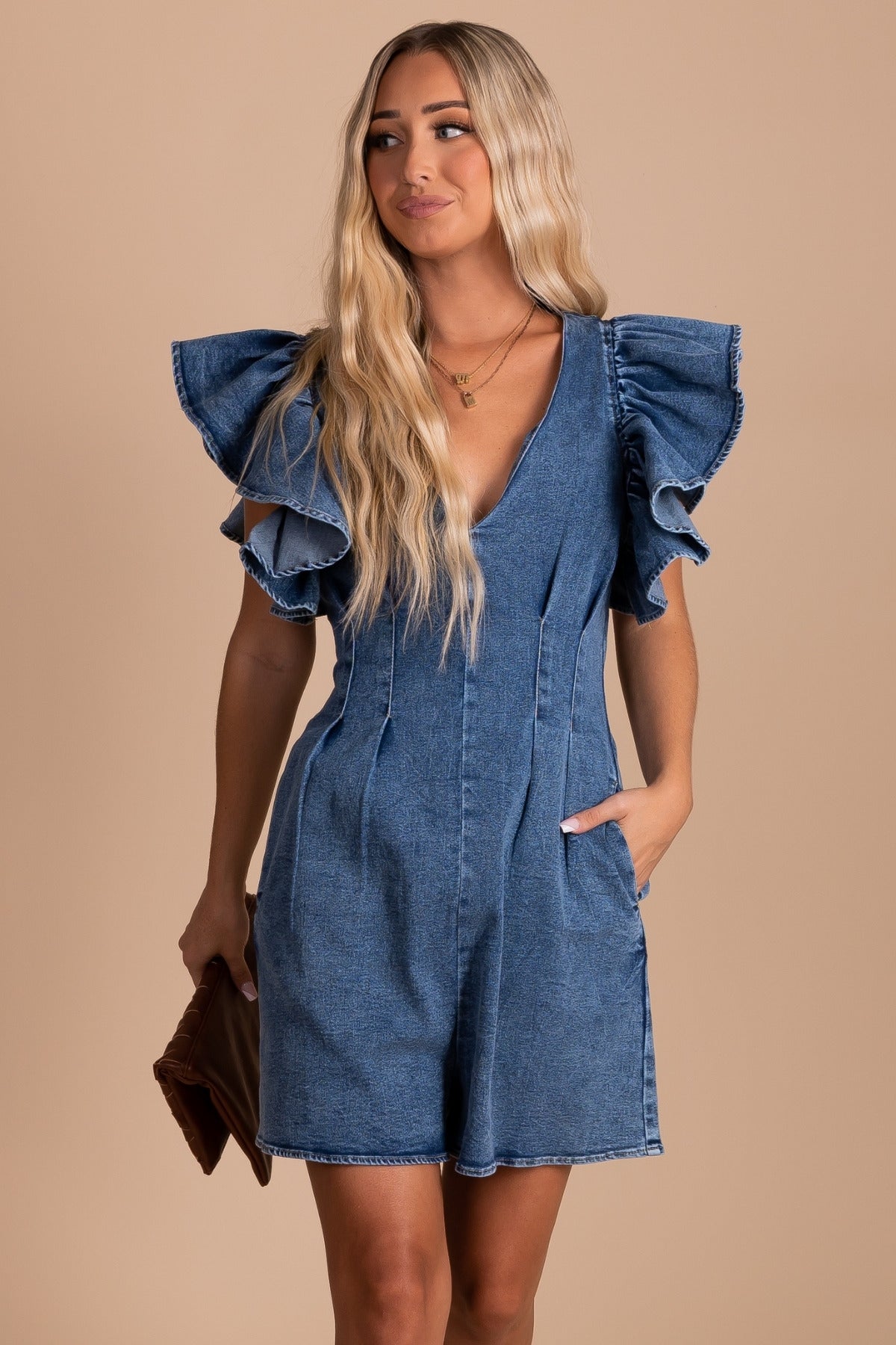 Jeans Casual Overalls Sexy Women Turn Down Collar Elegant Blue Denim  Jumpsuit Romper - Rompers&playsuits - AliExpress