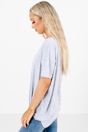 Women's Gray High-Low Hem Boutique Top