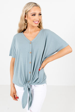 Green High-Quality Stretchy Material Boutique Tops for Women