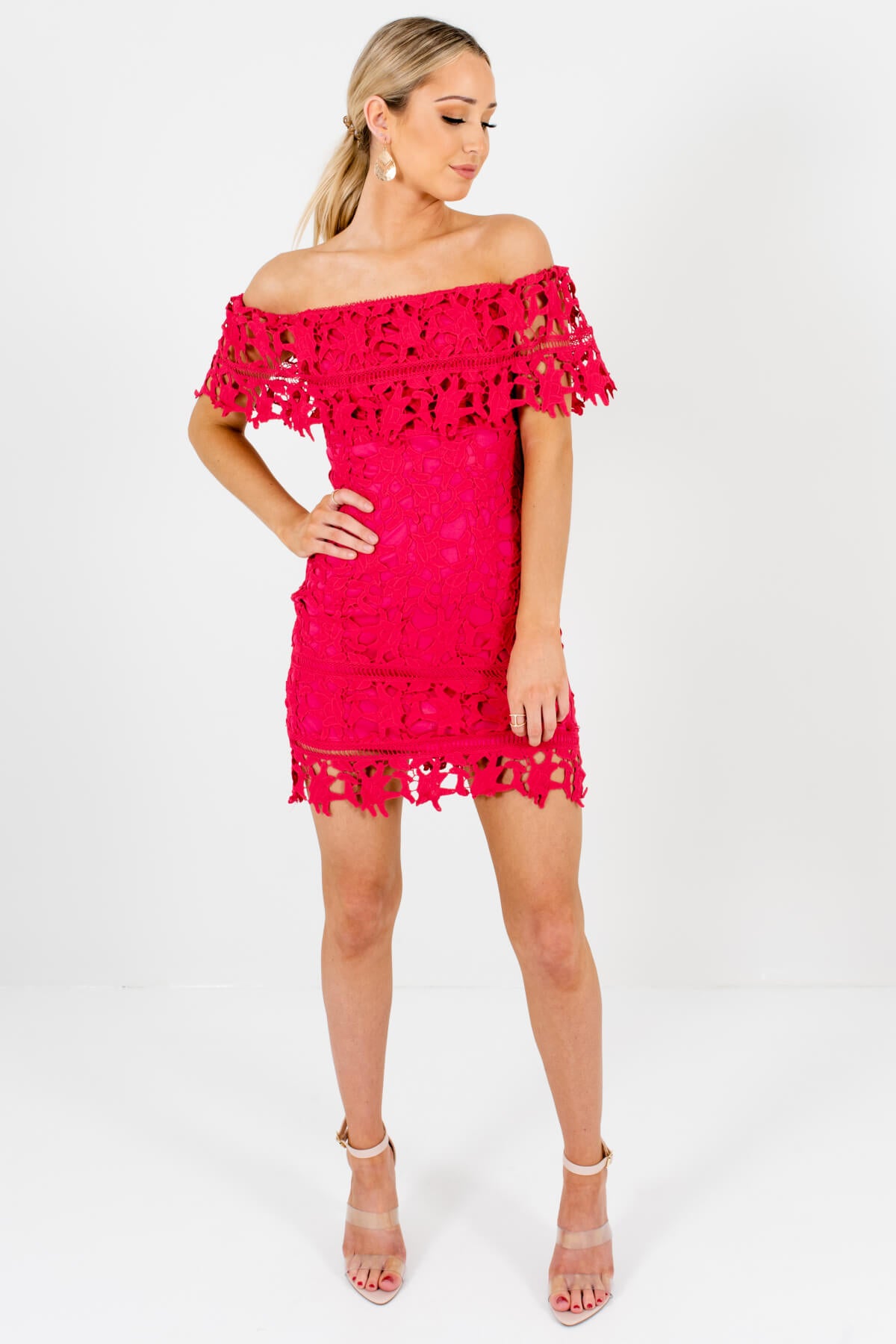 Women's Hot Pink Spring And Summertime Boutique Clothing