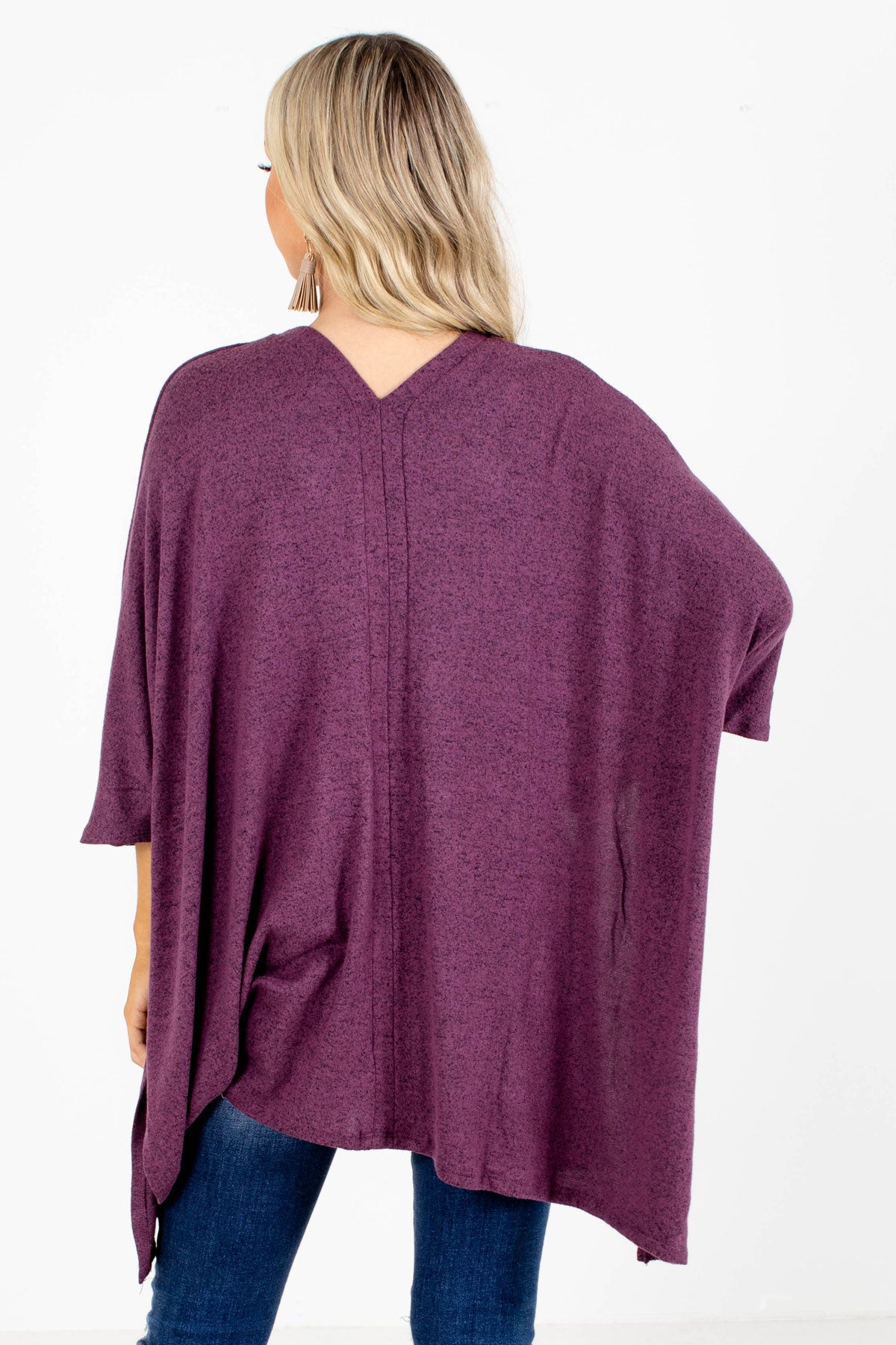 Oversized Poncho in Purple for Women