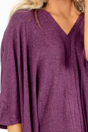 Women's Poncho Top in Heather Purple