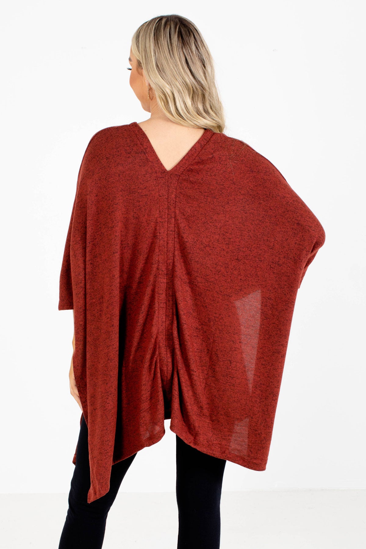 Oversized Poncho Top with V Neck for Women