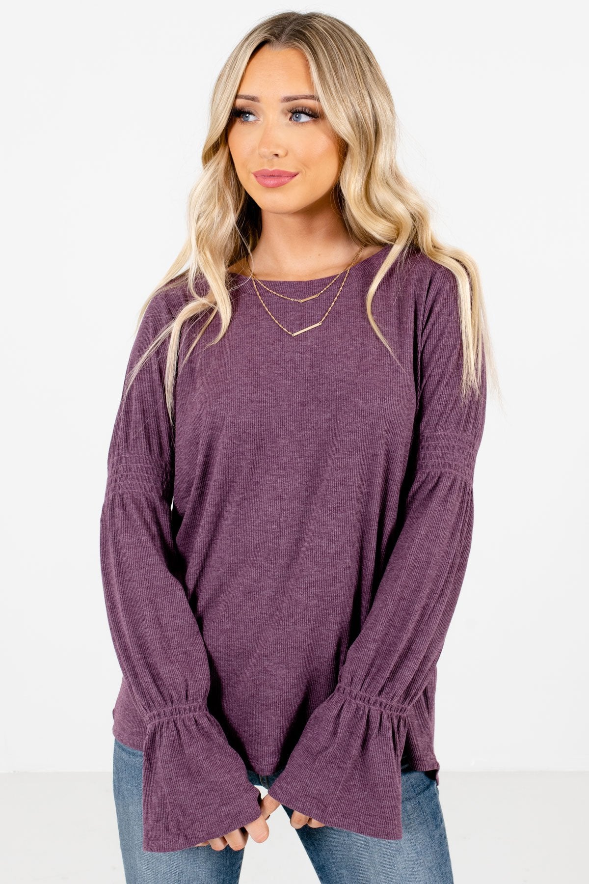 Women’s Purple Casual Everyday Boutique Tops