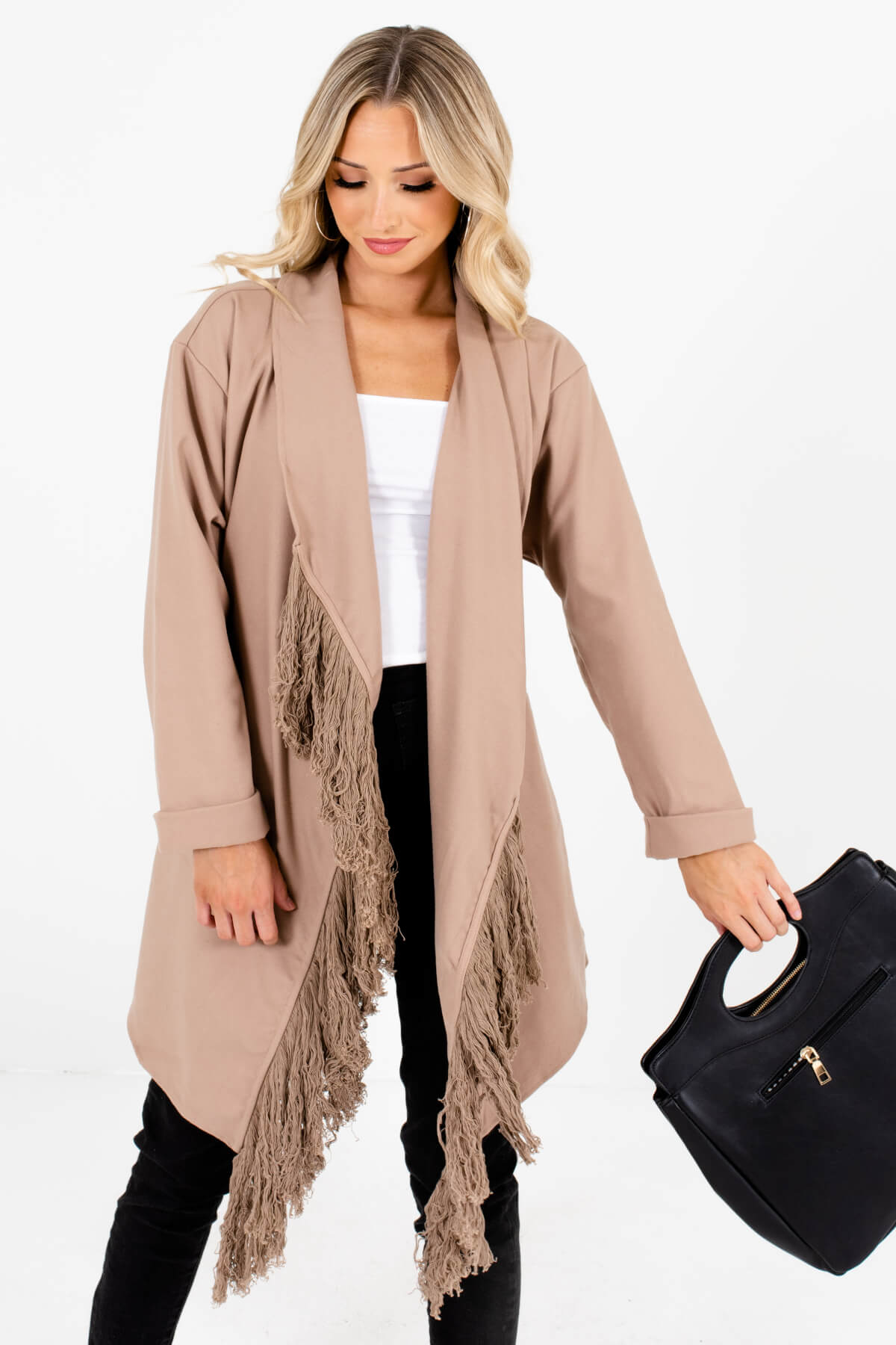 Taupe Brown Cute and Comfortable Boutique Coats for Women