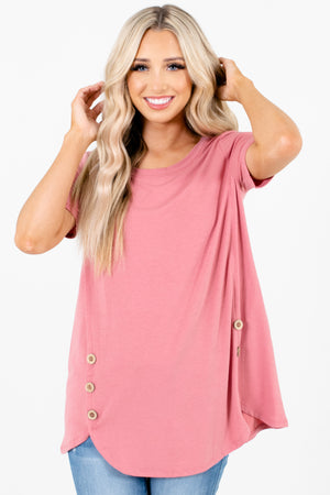 Pink Boutique Top for Women with Button Details