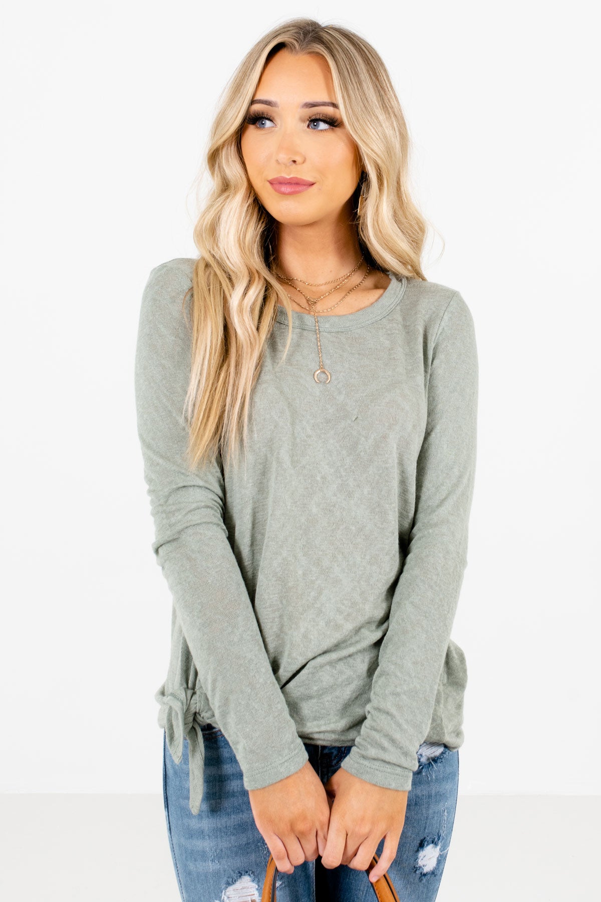 Sage Green Cute and Comfortable Boutique Tops for Women