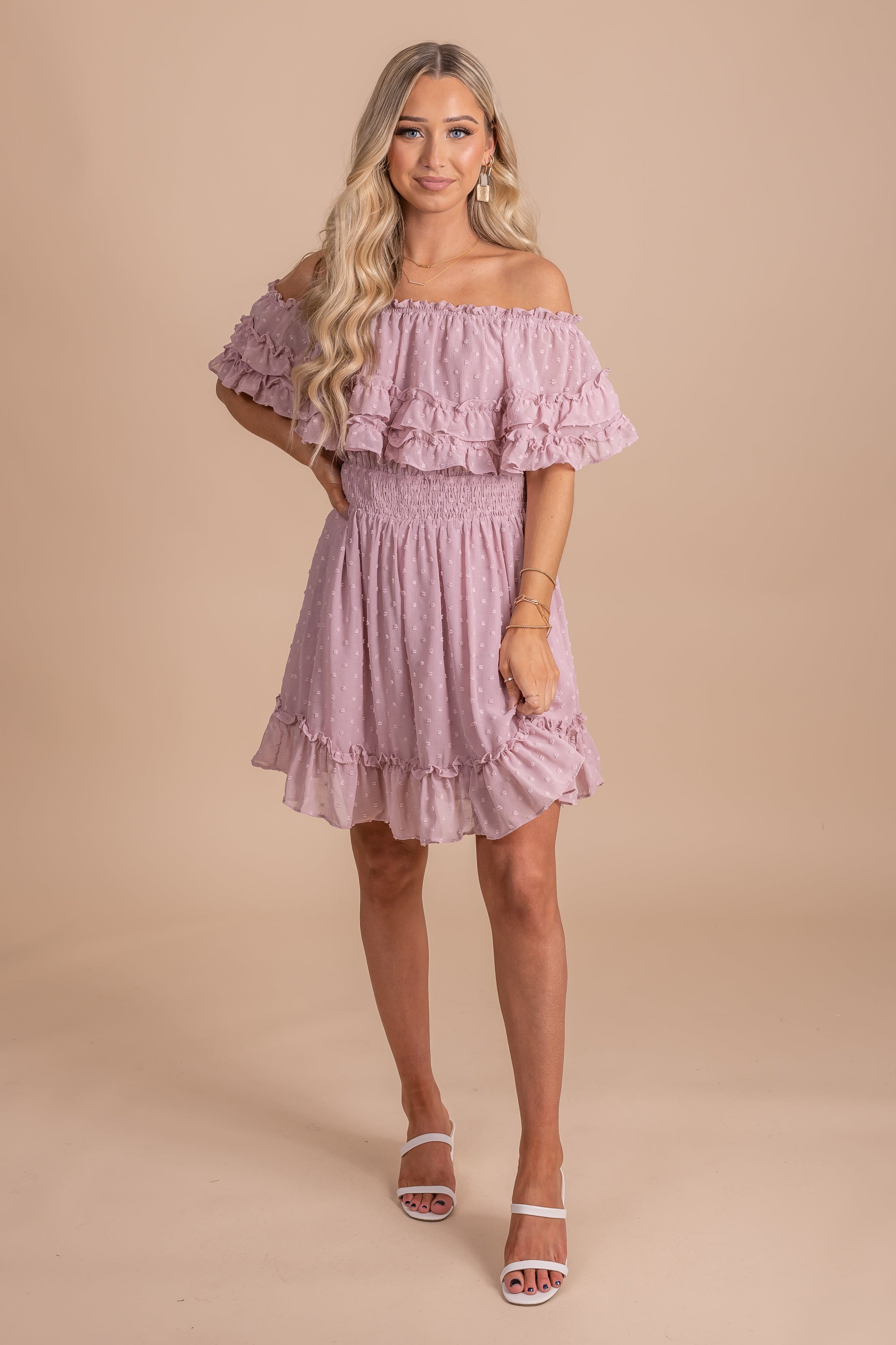 Hopeless Romantic Textured Mini Dress