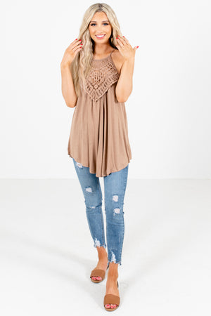 Brown Cute and Comfortable Boutique Tank Tops for Women