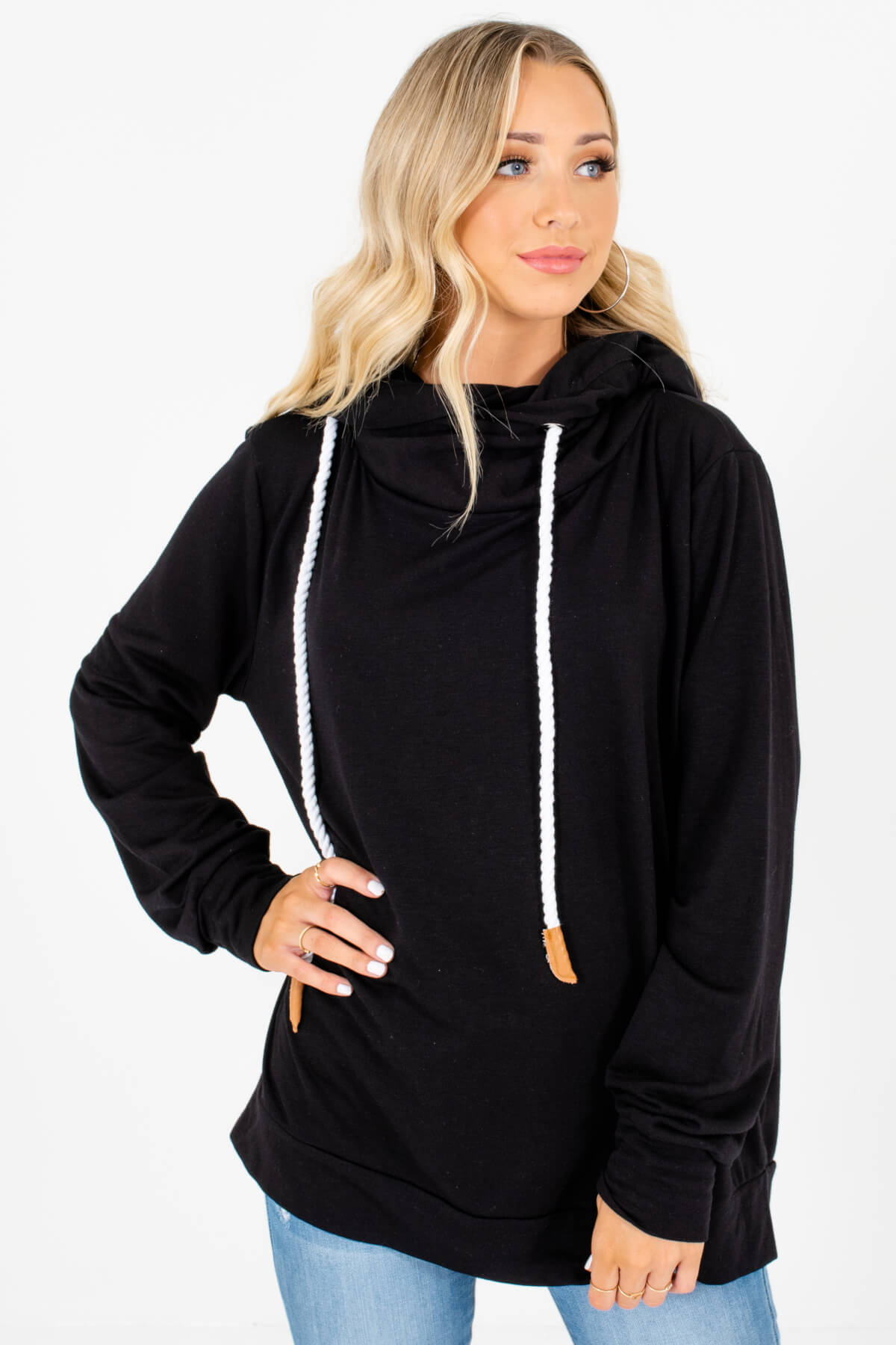 Black Cute and Comfortable Boutique Hoodies for Women