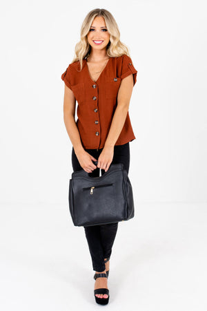 Women’s Rust Orange Fall and Winter Boutique Tops